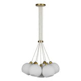 David Hunt Apollo 7 Light Cluster Pendant Butter Brass and Opal Glass
