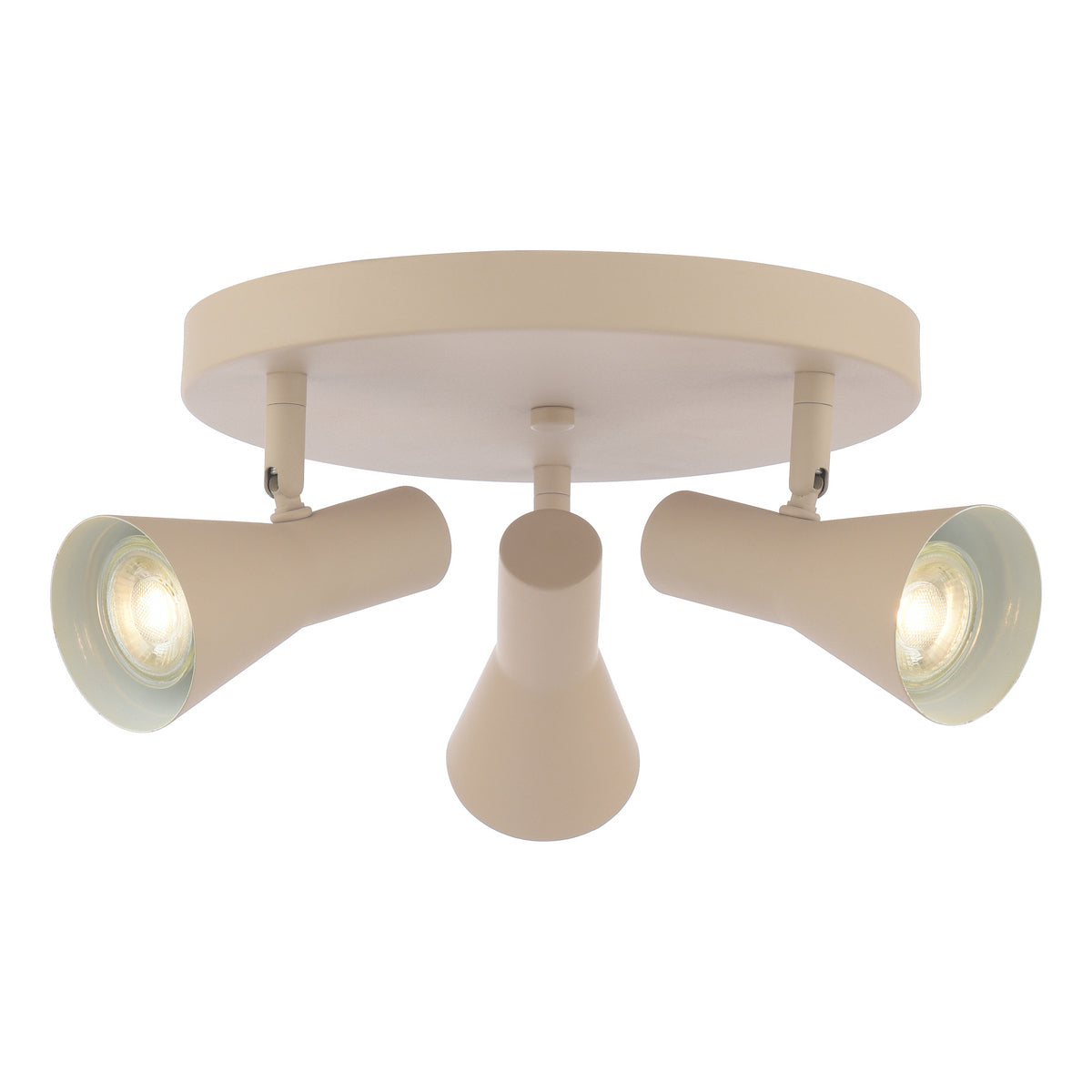 Dar Arnel 3 Light Plate Spotlight Satin Taupe