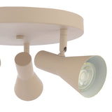 Dar Arnel 3 Light Plate Spotlight Satin Taupe