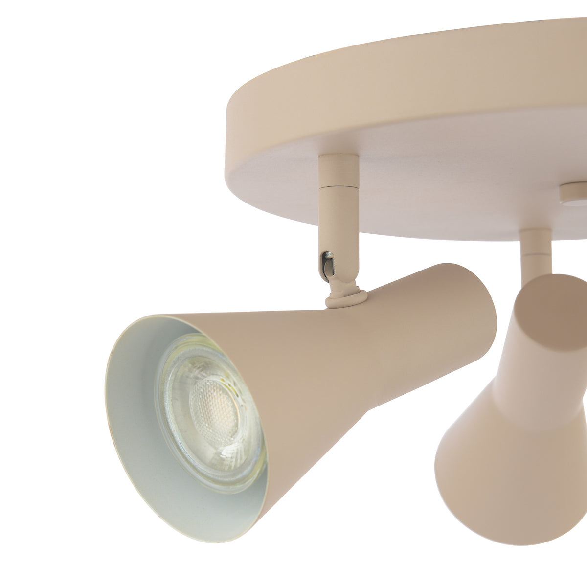 Dar Arnel 3 Light Plate Spotlight Satin Taupe