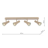 Dar Arnel 4 Light Bar Spotlight Satin Taupe