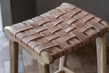 Nkuku Adembi Woven Leather Counter Stool