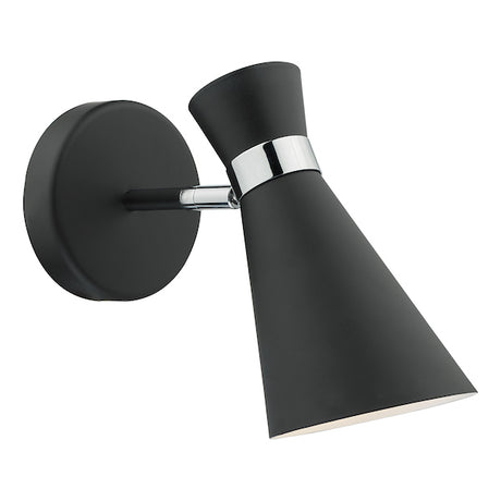 Dar Ashworth Wall Light Black & Polished Chrome –  from Amos Lighting + Home