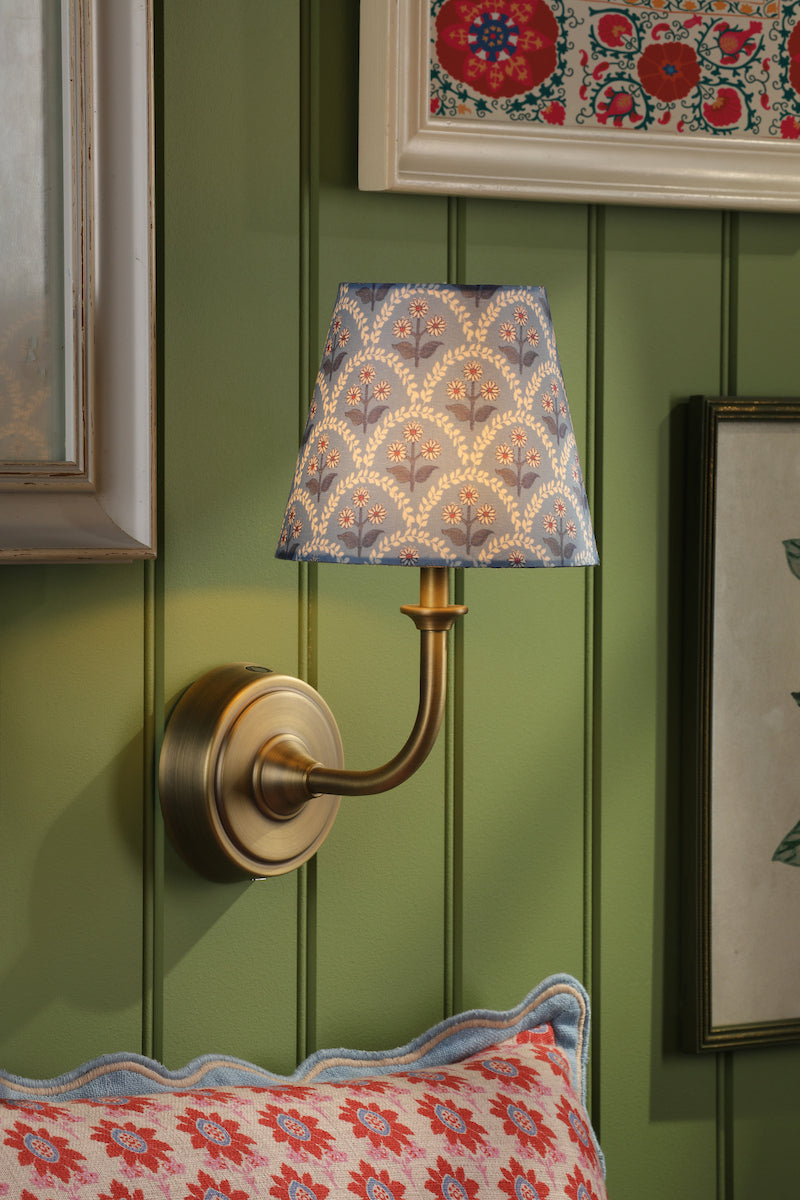 Joules Apsley Rechargeable LED Wall Light With Blue Shade