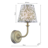 Joules Apsley Rechargeable LED Wall Light With Green Floral Shade