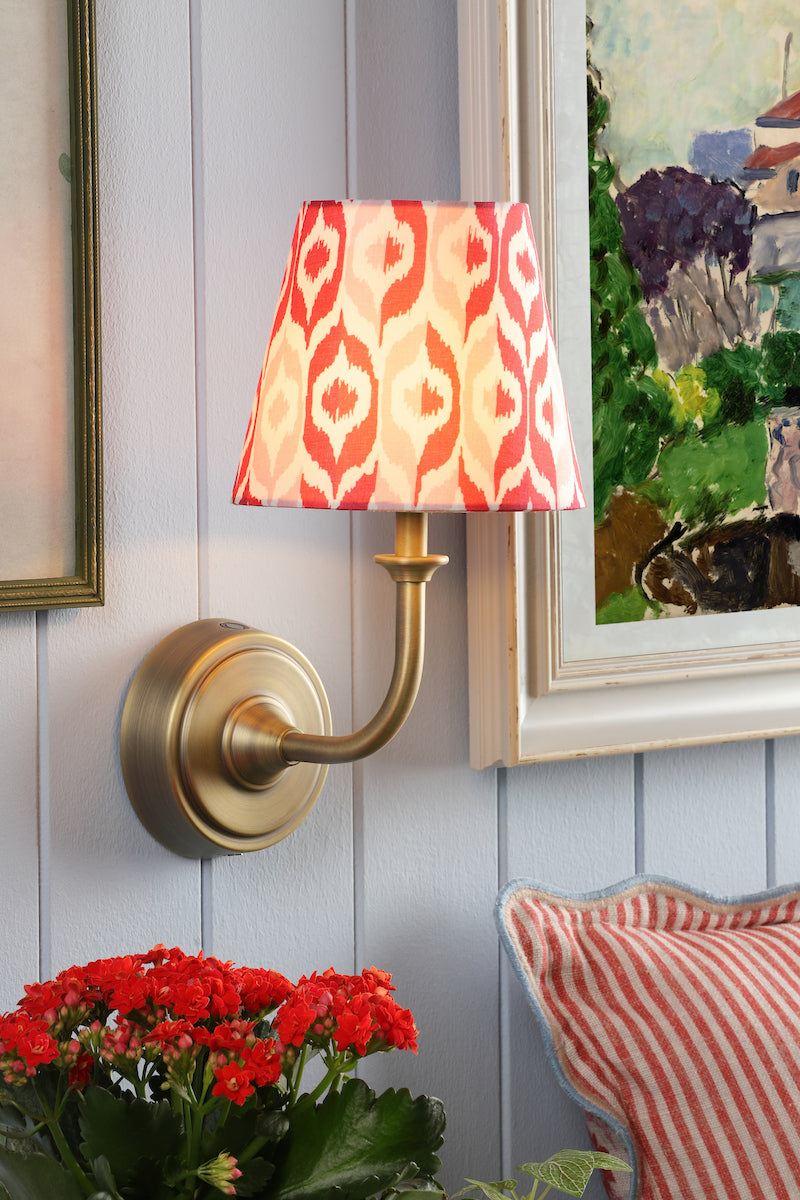 Joules Apsley Rechargeable LED Wall Light With Red Shade