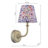 Joules Apsley Rechargeable LED Wall Light With Multi Coloured Floral Shade