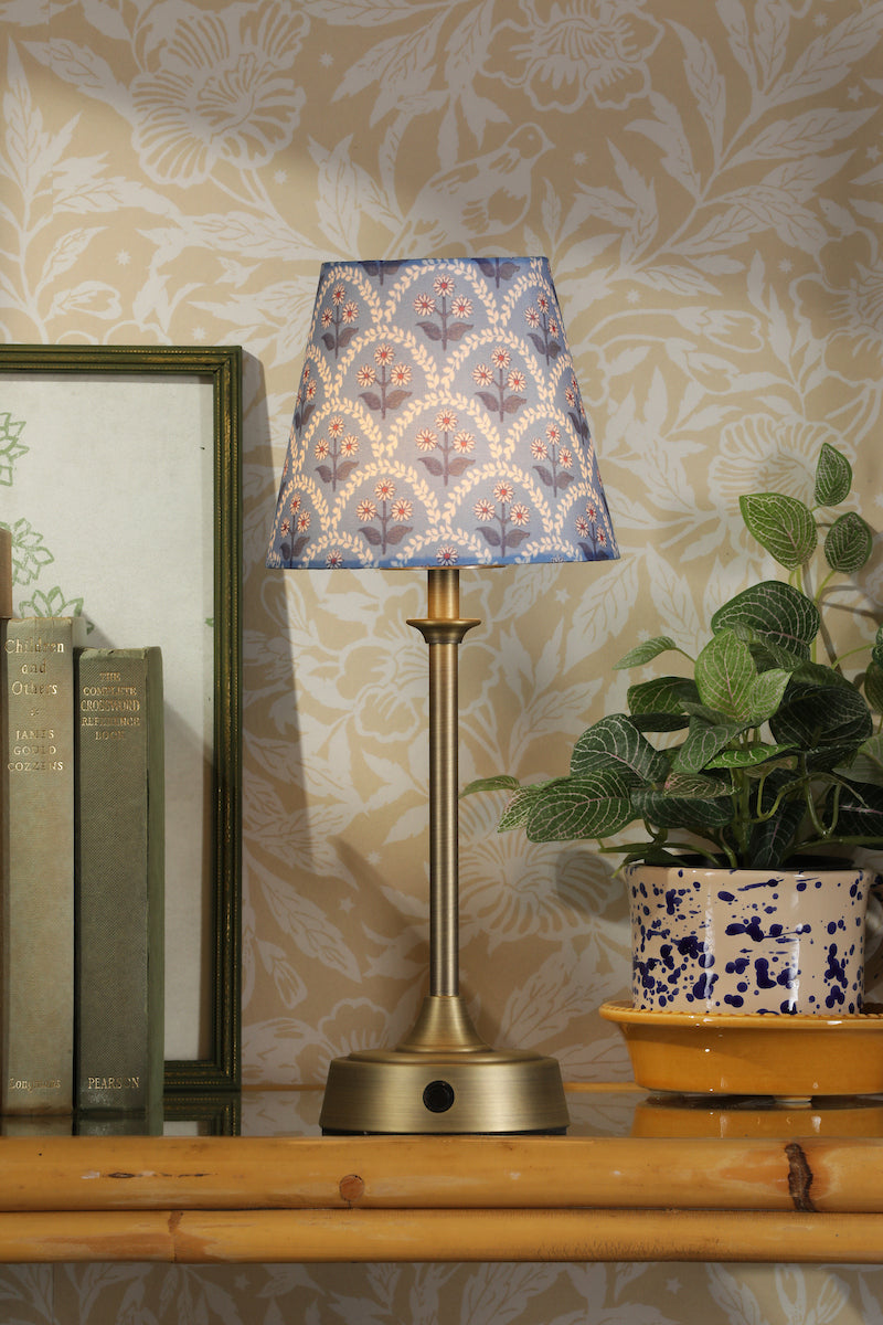 Joules Apsley Rechargeable LED Table Lamp With Blue Shade