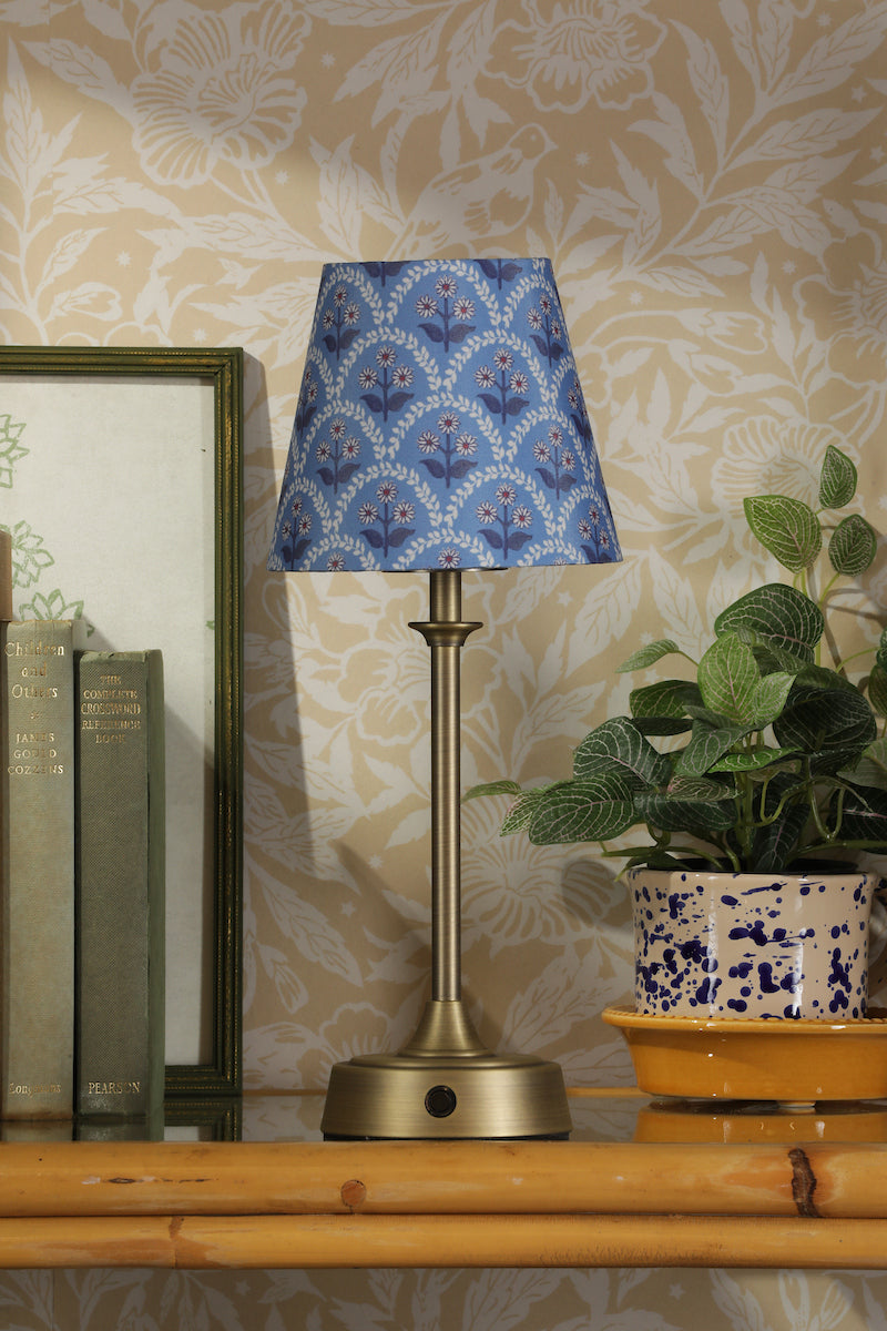 Joules Apsley Rechargeable LED Table Lamp With Blue Shade