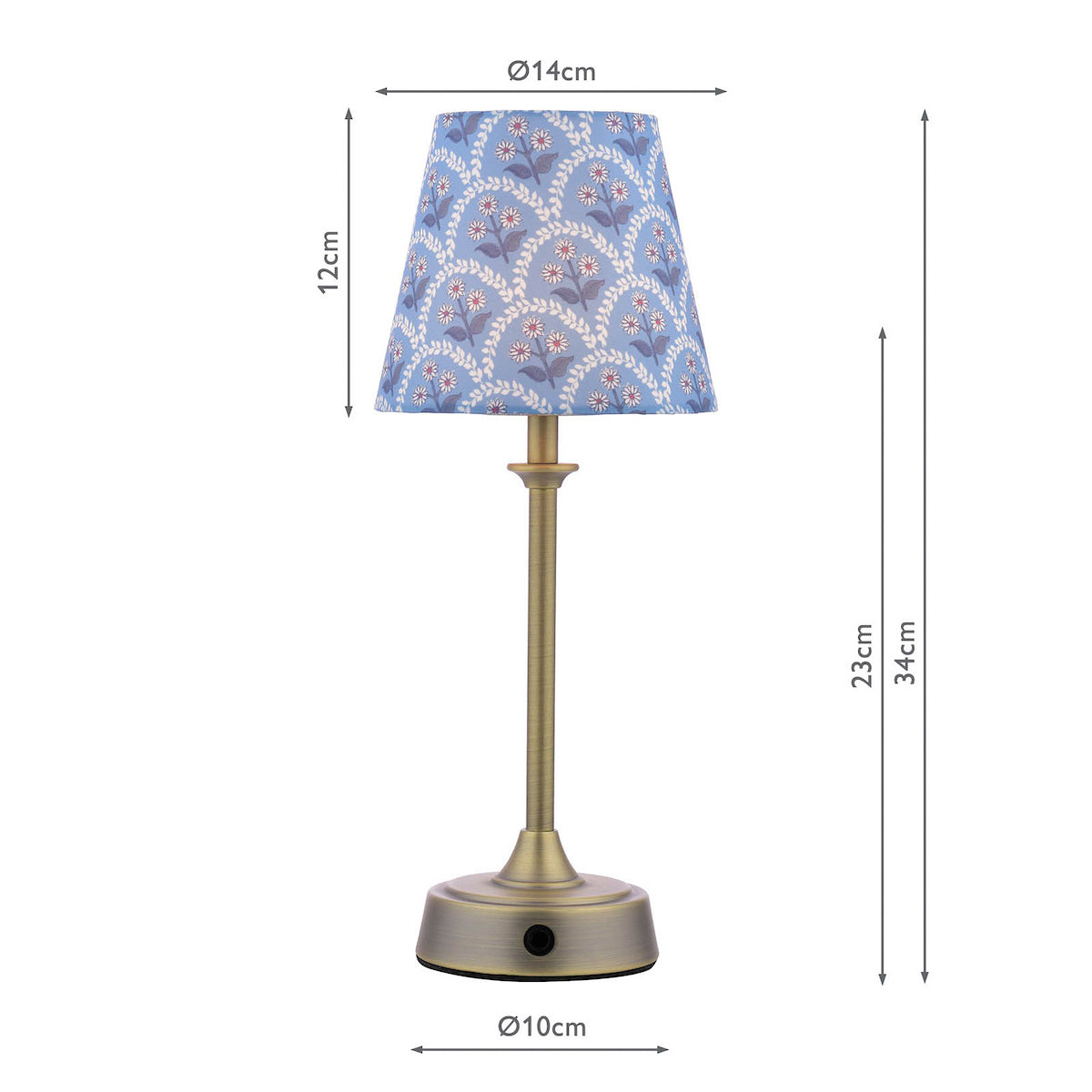 Joules Apsley Rechargeable LED Table Lamp With Blue Shade