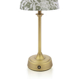 Joules Apsley Rechargeable LED Table Lamp With Green Floral Shade