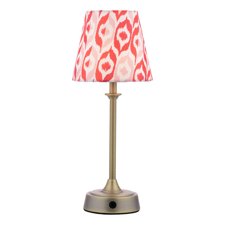 Joules Apsley Rechargeable LED Table Lamp With Red Shade