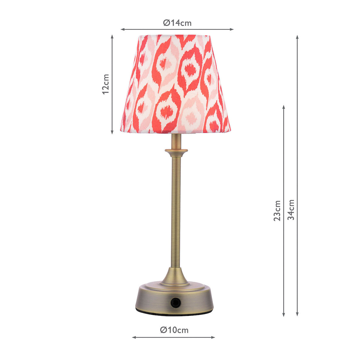 Joules Apsley Rechargeable LED Table Lamp With Red Shade