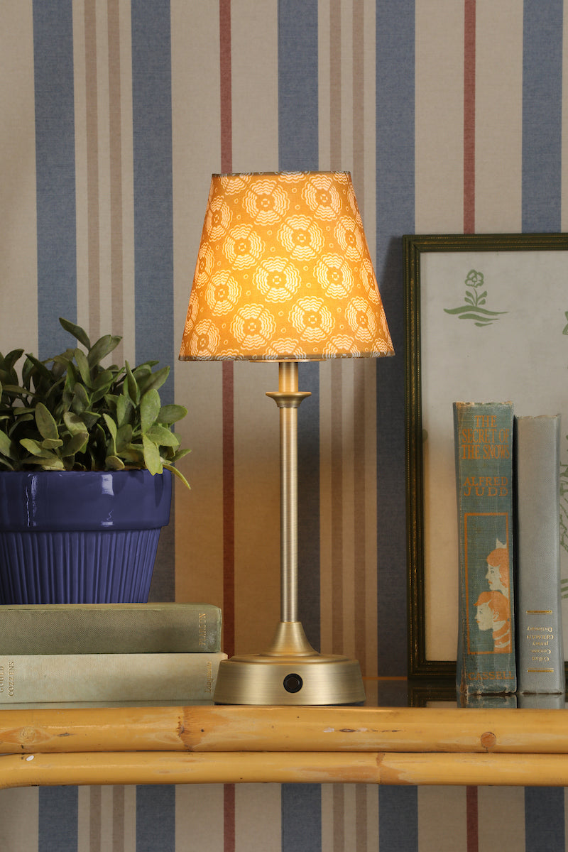 Joules Apsley Rechargeable LED Table Lamp With Yellow Shade