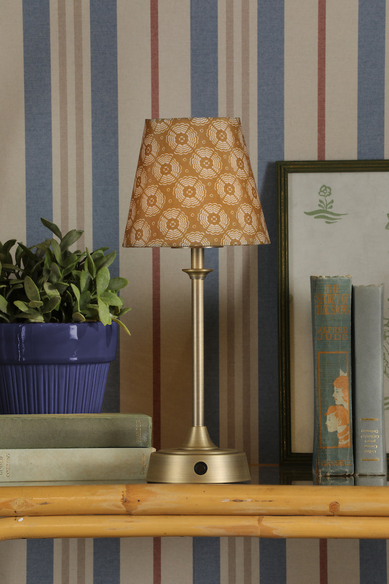 Joules Apsley Rechargeable LED Table Lamp With Yellow Shade
