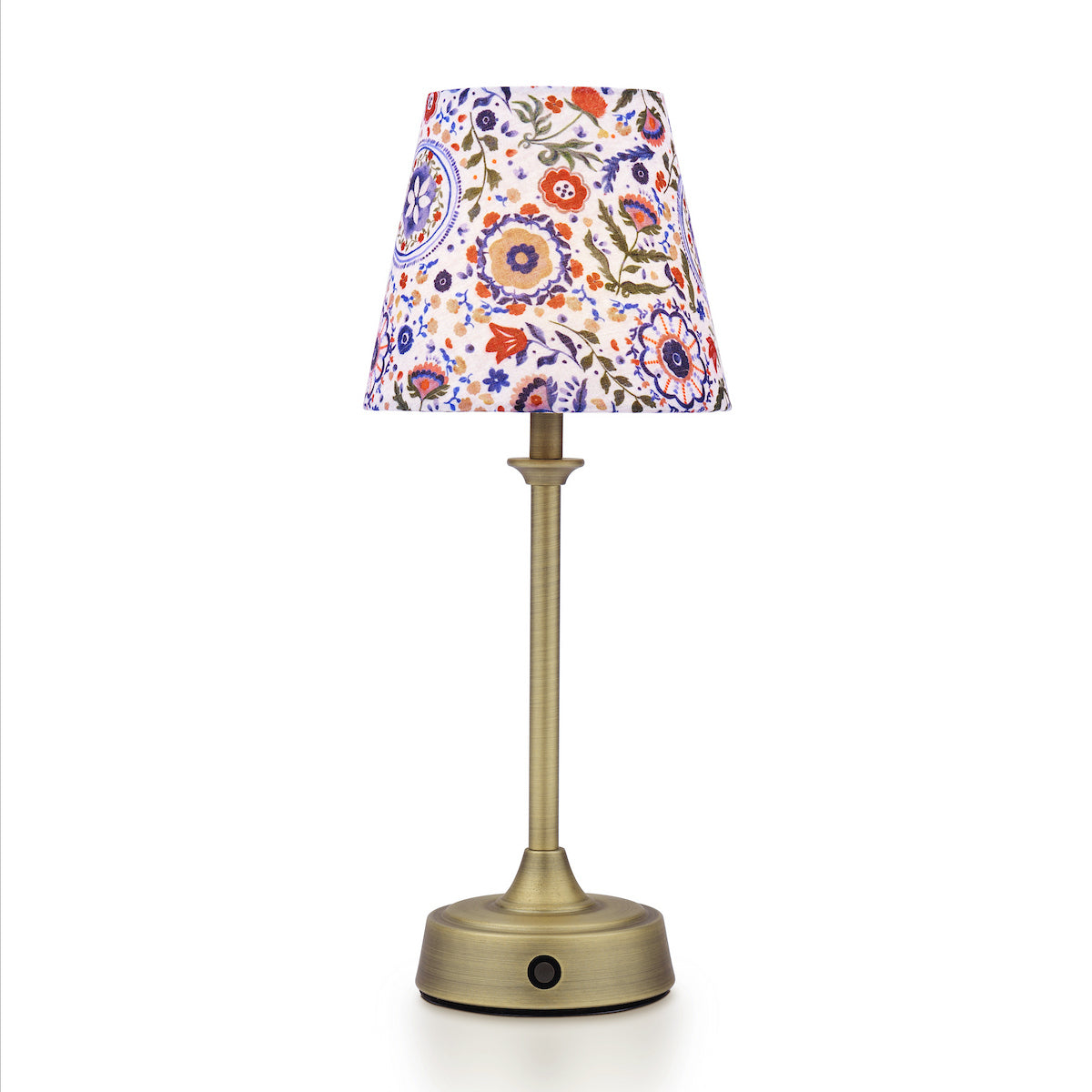 Joules Apsley Rechargeable LED Table Lamp With Multi Coloured Floral Shade
