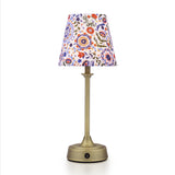 Joules Apsley Rechargeable LED Table Lamp With Multi Coloured Floral Shade