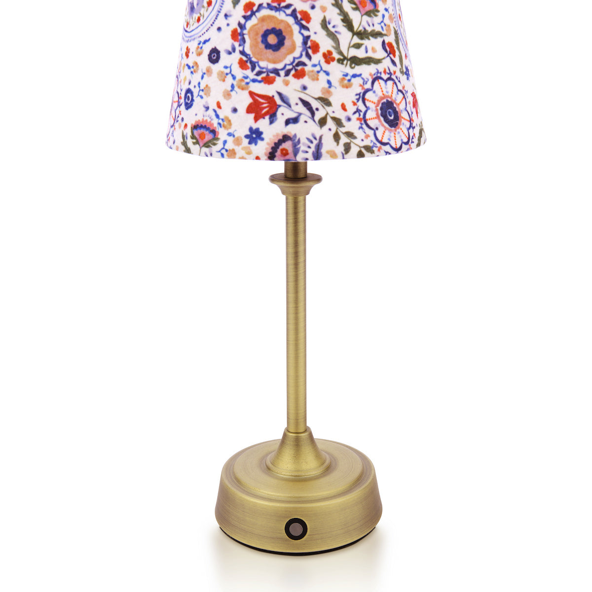 Joules Apsley Rechargeable LED Table Lamp With Multi Coloured Floral Shade