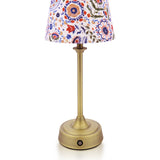 Joules Apsley Rechargeable LED Table Lamp With Multi Coloured Floral Shade