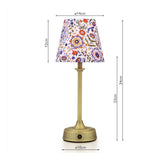Joules Apsley Rechargeable LED Table Lamp With Multi Coloured Floral Shade