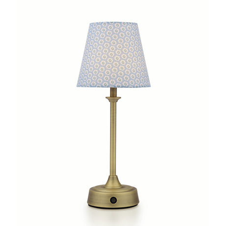 Joules Apsley Rechargeable LED Table Lamp With Blue Floral Shade