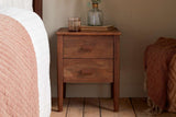 Nkuku Anbu Acacia Bedside Table Washed Walnut