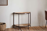 Nkuku Aasha Mango Wood Half Moon Console Table Natural