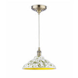 Joules Audley Pendant Green Ceramic and Matt Antique Brass