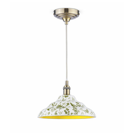 Joules Audley Pendant Green Ceramic and Matt Antique Brass