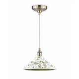 Joules Audley Pendant Green Ceramic and Matt Antique Brass