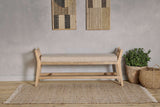 Nkuku Avanthi Upholstered Sleigh Bench Natural