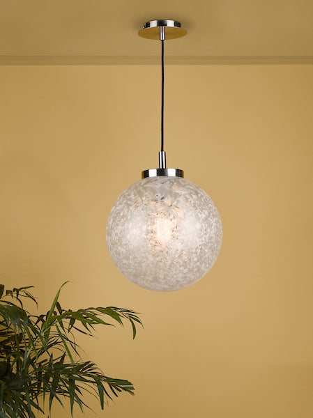 Dar Avari Pendant Satin Nickel & Frosted Glass –  from Amos Lighting + Home