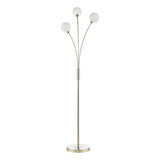 Dar Avari Floor Lamp Satin Nickel & Frosted Glass –  from Amos Lighting + Home