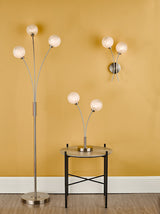 Dar Avari Floor Lamp Satin Nickel & Frosted Glass –  from Amos Lighting + Home