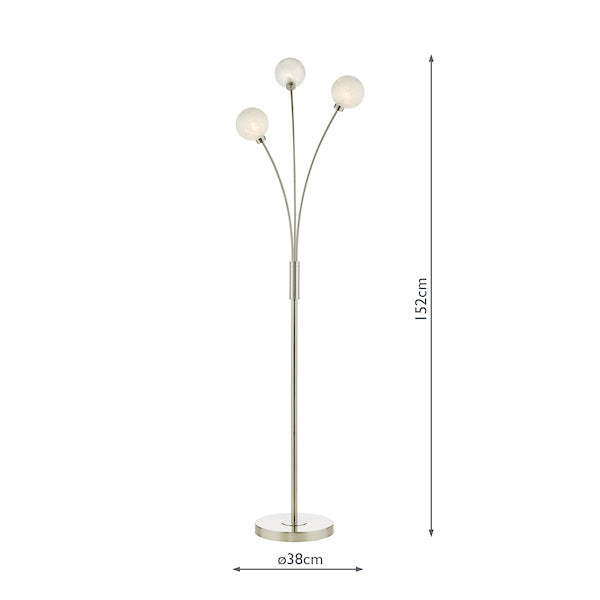 Dar Avari Floor Lamp Satin Nickel & Frosted Glass –  from Amos Lighting + Home