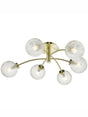 Dar Avari 6 Light Semi Flush Satin Brass And Clear Frosted Glass –  from Amos Lighting + Home