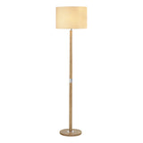 Dar Avenue Floor Lamp Light Wood Polished Chrome With Shade –  from Amos Lighting + Home