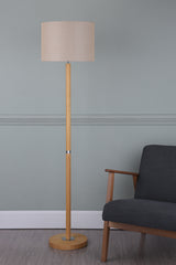 Dar Avenue Floor Lamp Light Wood Polished Chrome With Shade –  from Amos Lighting + Home