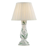 Dar Aviara Table Lamp Green Ceramic With Ivory Pleated Shade