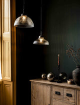 Garden Trading Fovant Glass Pendant Light Antique Bronze Finish Large