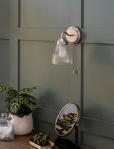 Garden Trading Fovant Bathroom Glass Wall Light Satin Nickel