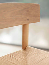 Garden Trading Longworth Bar Stool With Back, Natural Oak Wood