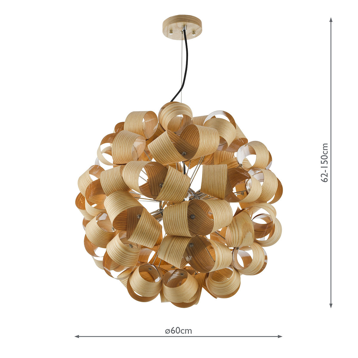 Dar Ayna 6 Light Pendant Chandelier Real Ash Veneer –  from Amos Lighting + Home