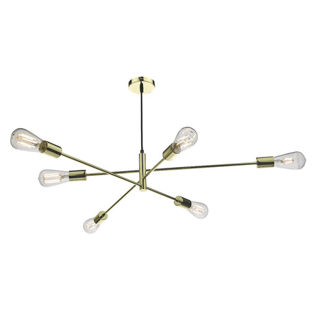 Dar Alana 6 Light Gold Pendant Chandelier –  from Amos Lighting + Home