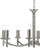 Dar Ambassador 8 Light Chandelier Satin Chrome –  from Amos Lighting + Home