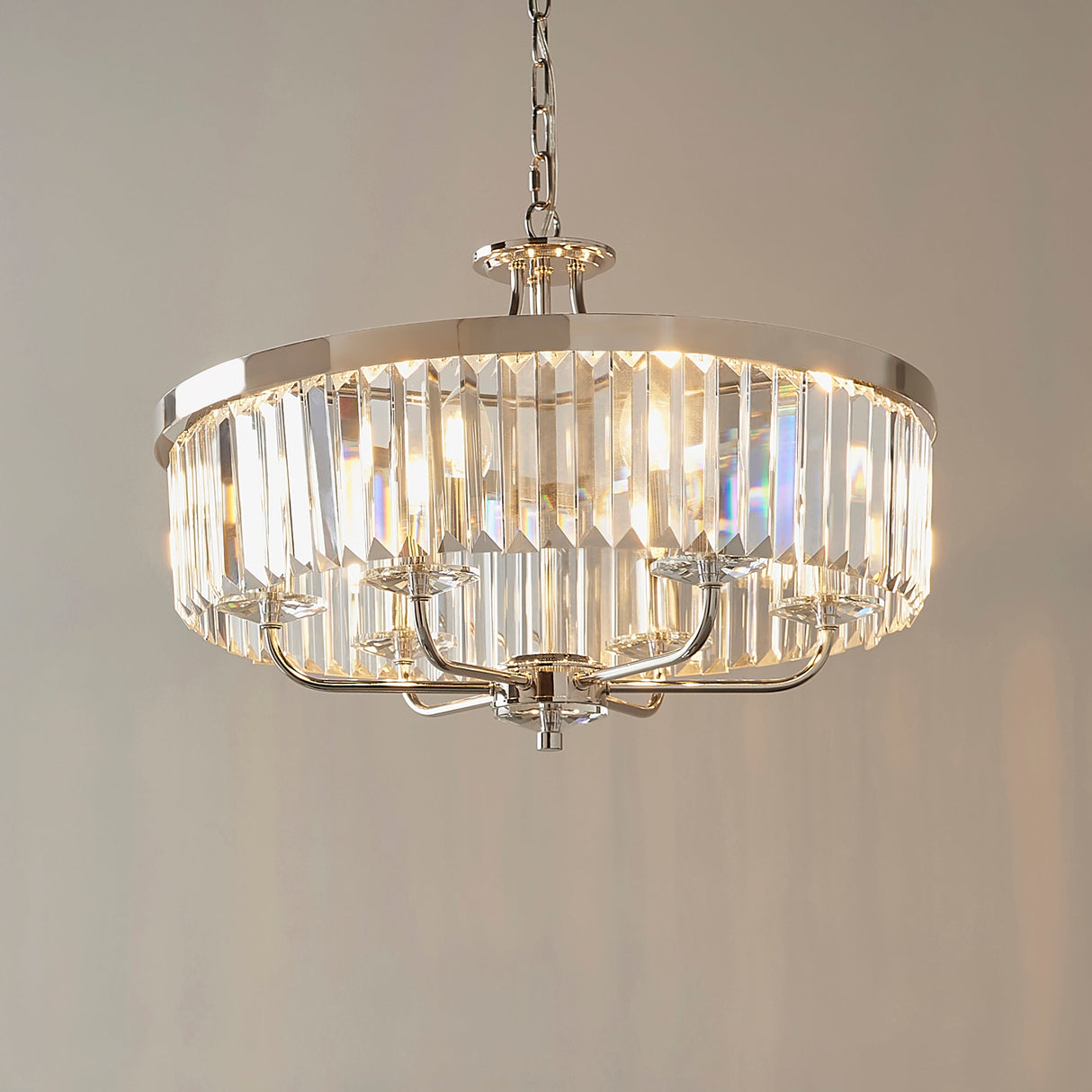 Amos Windsor Chandelier Bright Nickel –  from Amos Lighting + Home