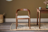 Nkuku Anbu Acacia Upholstered Dining Chair Washed Walnut