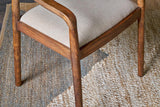 Nkuku Anbu Acacia Upholstered Dining Chair Washed Walnut