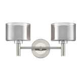 Franklite Argento 2lt Wall Light in Satin Nickel