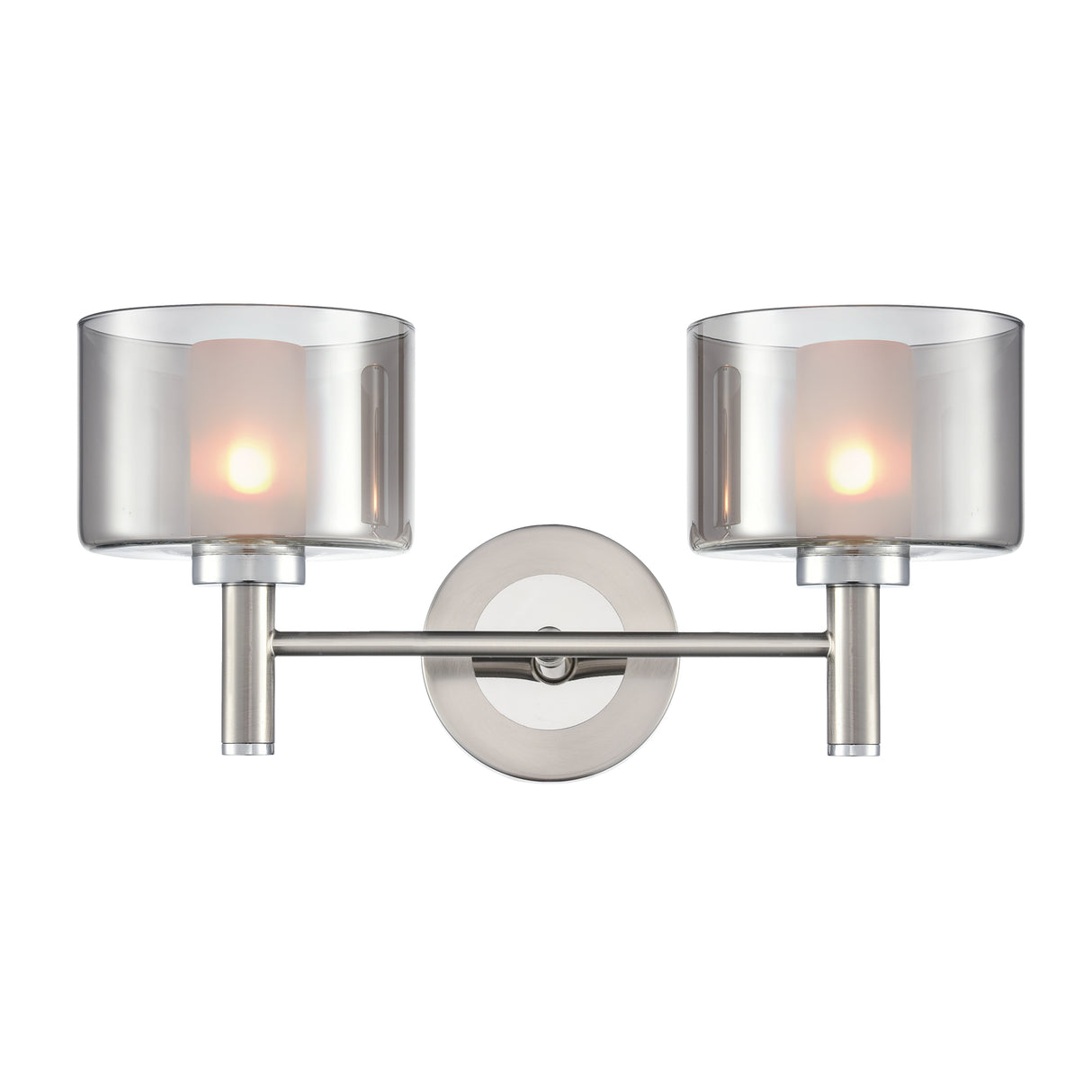 Franklite Argento 2lt Wall Light in Satin Nickel